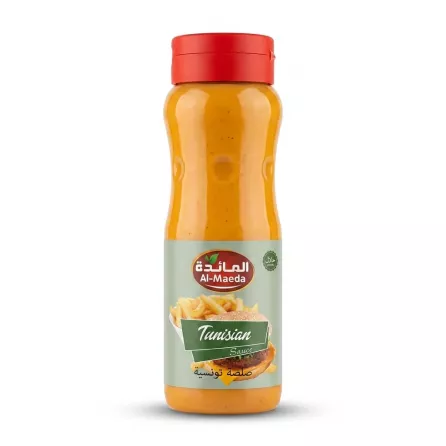 Enhanced Al-Maeda Tunisian Sauce bottle front label