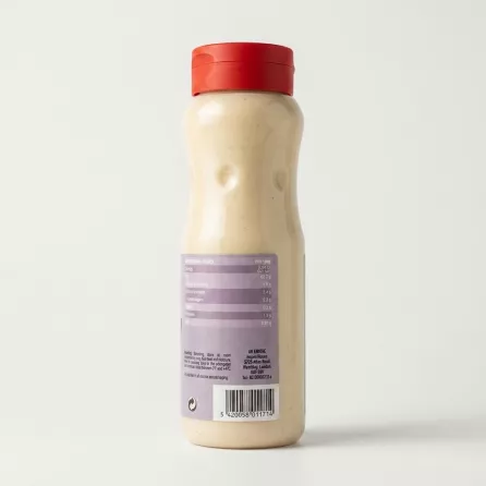 Enhanced Back label and barcode of Al-Maeda Garlic Extra Sauce bottle