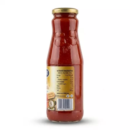 Enhanced Back view showing nutrition information on Cirio Passata Rustica Crushed Tomatoes 680g