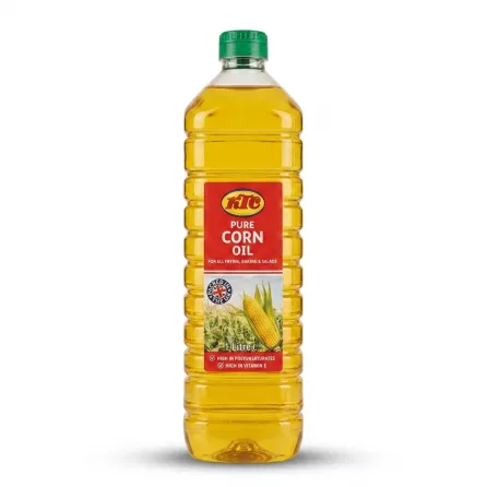 Enhanced Front of KTC Pure Corn Oil 1 Litre bottle