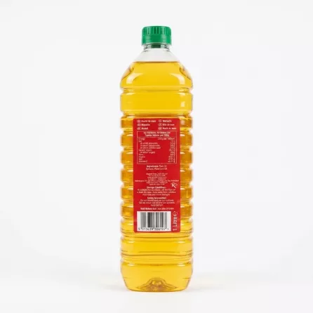 Enhanced Back view of KTC Pure Corn Oil bottle with nutritional information