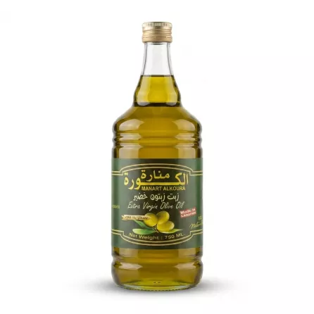 Enhanced Front label of Manart Alkoura Extra Virgin Olive Oil bottle 750ml