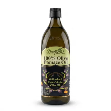 Enhanced Front label of Dospani 100% Olive Pomace Oil 1L bottle