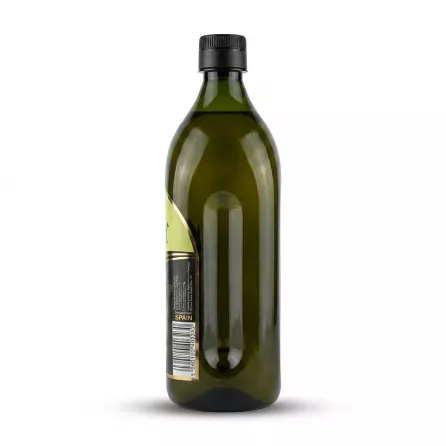 Enhanced Back of Dospani Olive Pomace Oil 1L bottle showing barcode and origin