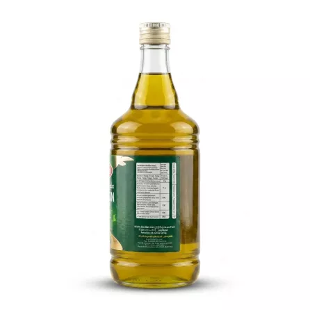 Enhanced Back view showing nutrition facts of Durra Extra Virgin Olive Oil 500ml