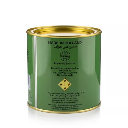 Enhanced Side of Gold Medal Pure Butter Ghee tin showing origin and manufacturer