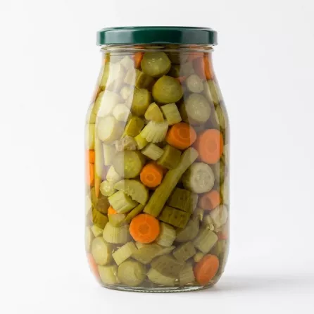 Enhanced Back of Sofra Mix Pickles jar showing ingredients and storage instructions