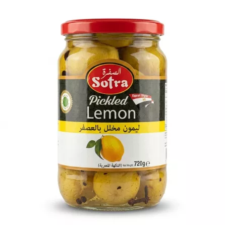 Enhanced Front view of Sotra Pickled Lemon jar 720g