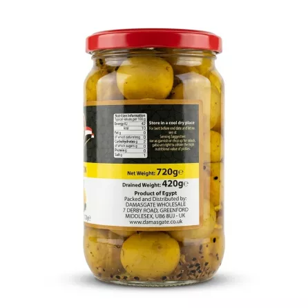 Enhanced Back view showing nutritional information and distributor of Sotra Pickled Lemon
