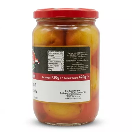Enhanced Back label of Sofra Pickled Lemon Egyptian Style with nutritional information