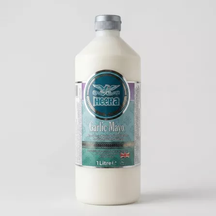 Enhanced Front of Heera Garlic Mayo 1 Litre bottle in shop