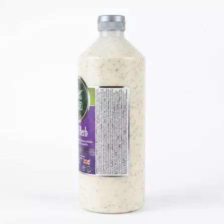 Enhanced Heera Garlic & Herb Sauce bottle back with ingredients and details