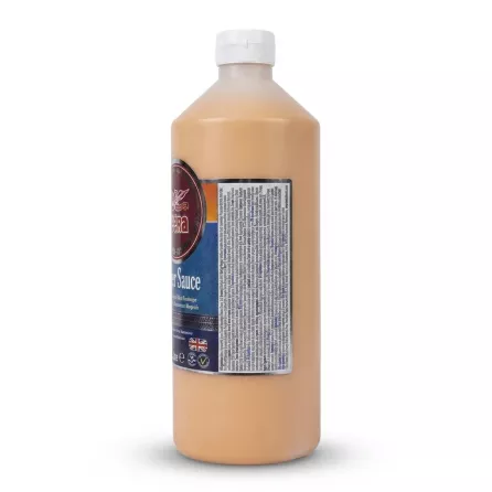 Enhanced Side view of Heera Burger Sauce 1 litre bottle showing ingredients