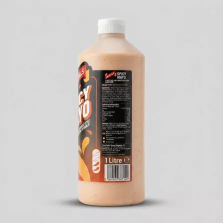 Enhanced Back label of Crucials Spicy Mayo showing ingredients and information