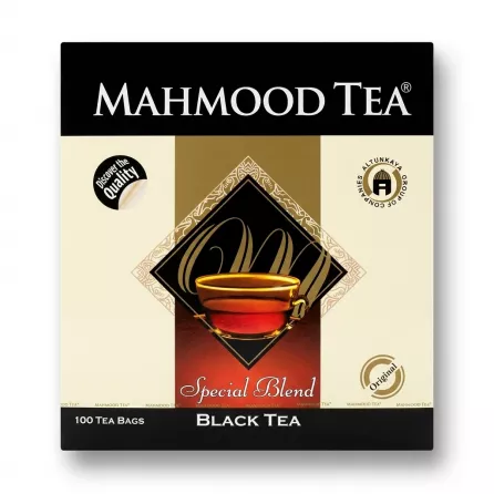 Enhanced Front of Mahmood Tea Special Blend Black Tea box 100 tea bags