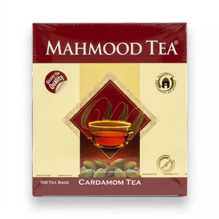 Enhanced Box of Mahmood Tea Cardamom Tea 100 bags front view