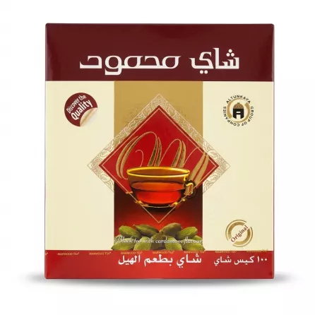 Enhanced Box of Mahmood Tea Cardamom Tea 100 bags Arabic side
