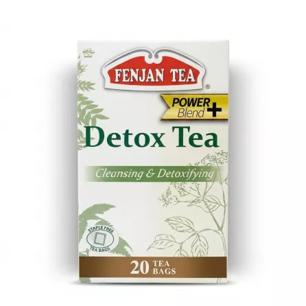 Enhanced Front of Fenjan Tea Detox Tea Power Blend box 20 tea bags