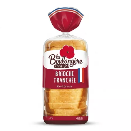 Enhanced Front of La Boulangère Sliced Brioche Long Life loaf in packaging