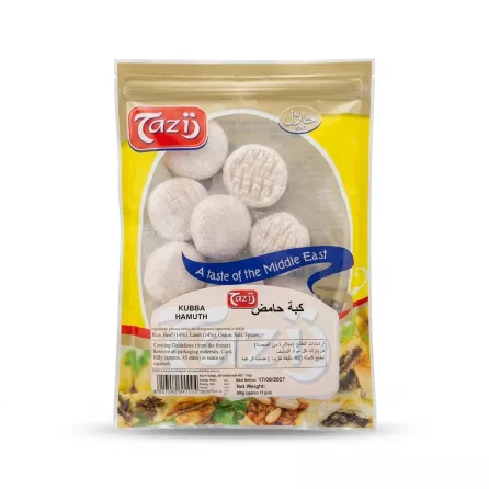 Enhanced Front of Tazij Kubba Hamuth Frozen 500g pack.