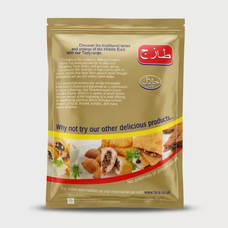 Enhanced Back of Tazij Kubba Hamuth packaging with product details.