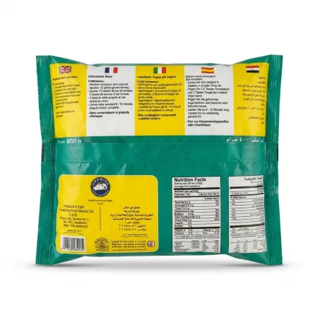 Enhanced Back of pack with cooking instructions and nutrition facts