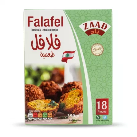 Enhanced Zaad Falafel Traditional Lebanese Recipe 18 pieces front of box