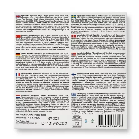 Enhanced Back of Lezzet Kunafah with Cheese packaging with ingredients and instructions