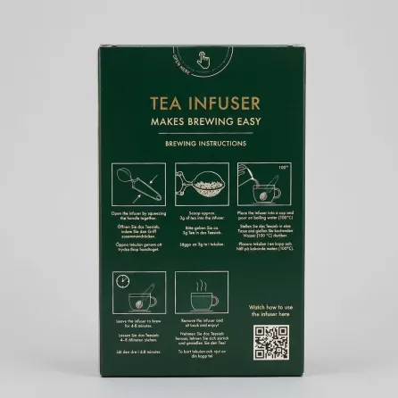 Enhanced Back of Ahmad Tea Earl Grey box showing tea infuser brewing instructions