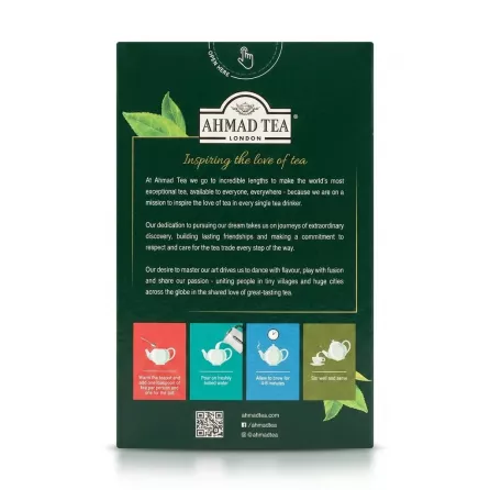 Enhanced Ahmad Tea Special Blend back inspirational story and brewing instructions