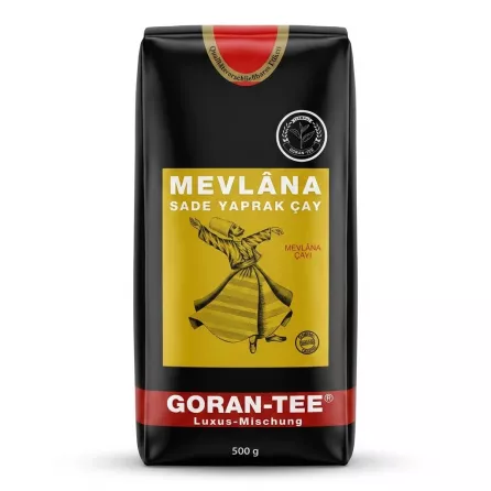Enhanced Front view of Goran-Tee Mevlana Sade Yaprak Cay 500g black tea pack