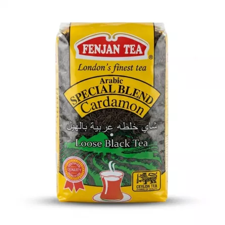 Enhanced Fenjan Tea Arabic Special Blend Cardamom Loose Black Tea close-up