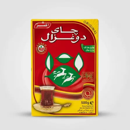 Enhanced Front of Akbar Do Ghazal Pure Ceylon Tea box 500g other language