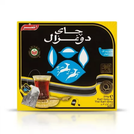 Enhanced Front of Akbar Do Ghazal Earl Grey Tea Bags box Arabic