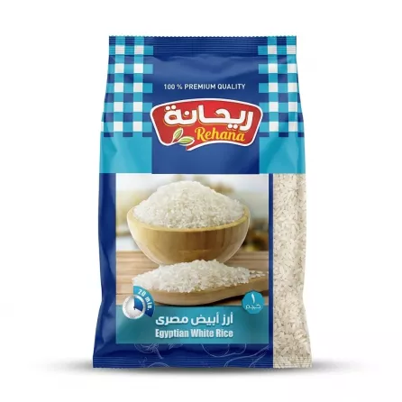 Enhanced Front of Rehana Egyptian White Rice 1kg pack