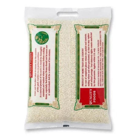 Enhanced Back of Quality Foods Golden Meadows Glutinous Rice 2kg bag showing product details
