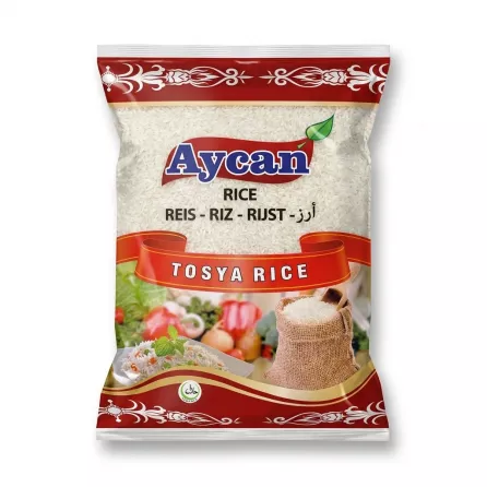 Enhanced Front of Aycan Tosya Rice 4kg bag showing branding and rice grains