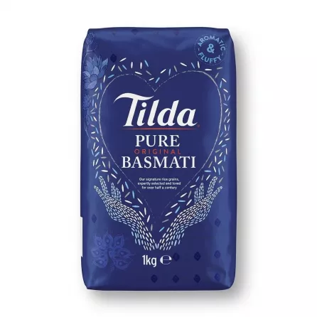 Enhanced Front of Tilda Pure Original Basmati Rice 1kg pack