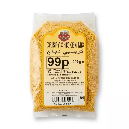 Enhanced Safa Crispy Chicken Mix 200g packet with yellow spice blend
