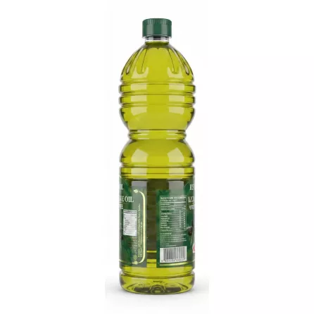 Garusana refined sunflower and extra virgin olive oil bottle held in hand back label with nutritional facts