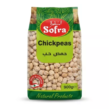 Enhanced Sofra Chickpeas 900g bag front view, natural products from Lebanon