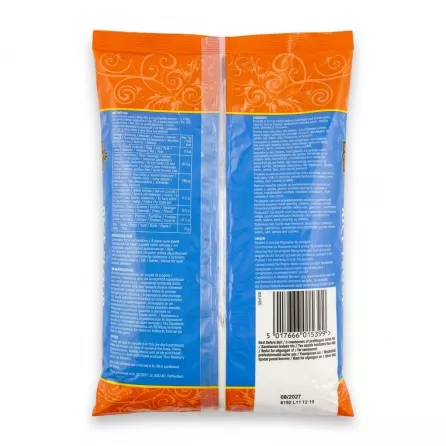 Enhanced Back of TRS Rice Flour 1.5kg packet with nutritional information