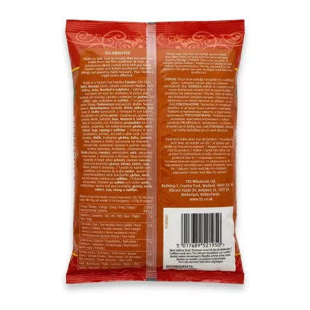 Enhanced Back side of TRS Barley Flour package with nutritional info