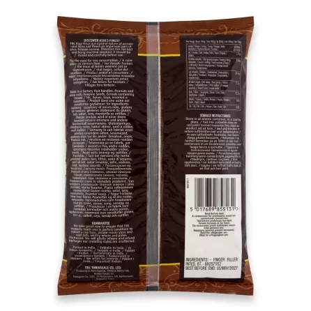 Enhanced Back of TRS Ragi Flour pack displaying nutritional information and storage instructions