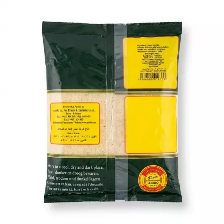 Enhanced Back of Abido Bread Crumbs 500g package with details