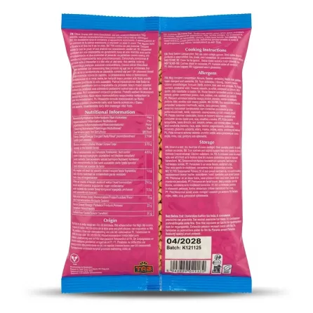 Enhanced Back of the TRS Chana Dal bag showing ingredients and nutrition
