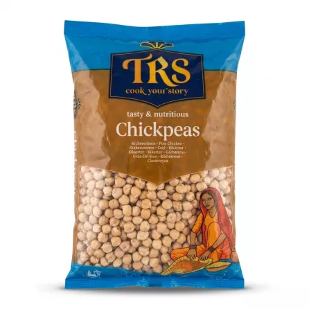 Enhanced Front of TRS Chickpeas 1kg bag with product branding and illustration