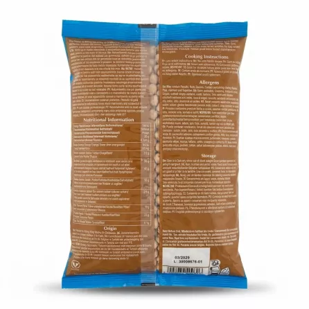 Enhanced Back of TRS Chickpeas 1kg bag displaying nutritional facts and storage instructions