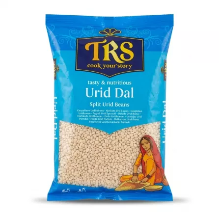 Enhanced Front of TRS Urid Dal Split Urid Beans 500g pack