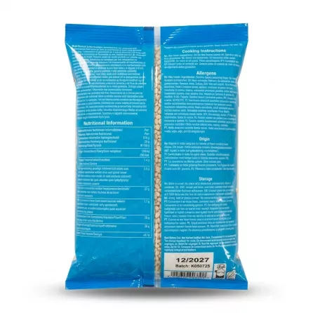 Enhanced Back of TRS Urid Dal pack with nutritional information